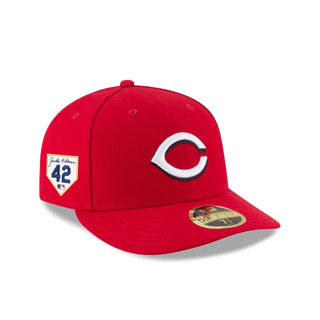 Men’s slim-fit wool beanie-Cincinnati Reds Jackie Robinson Day 2024 Low Profile 59FIFTY Fitted Hat