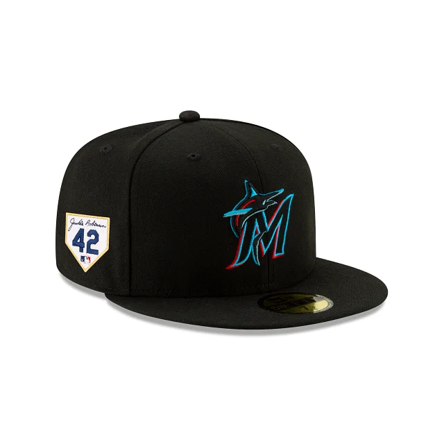 Men’s bold suspenders-Miami Marlins Jackie Robinson Day 2024 59FIFTY Fitted Hat