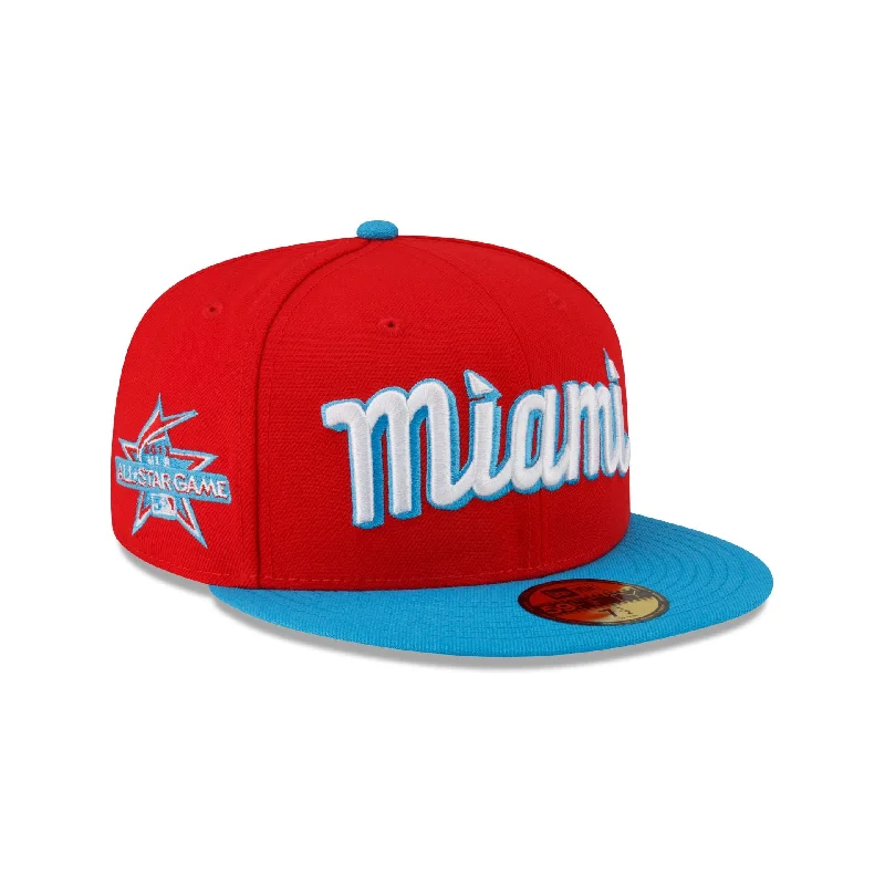 Men’s trendy bifold wallet-Miami Marlins Team 59FIFTY Fitted Hat