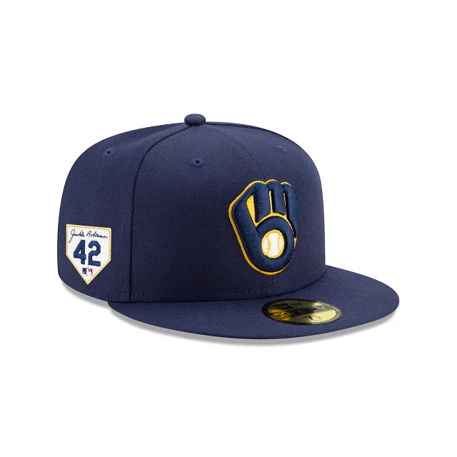 Men’s casual wool beanie-Milwaukee Brewers Jackie Robinson Day 2024 59FIFTY Fitted Hat