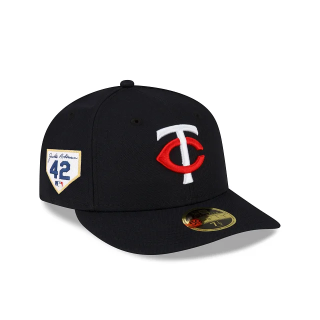 Men’s breathable mesh cap-Minnesota Twins Jackie Robinson Day 2024 Low Profile 59FIFTY Fitted Hat