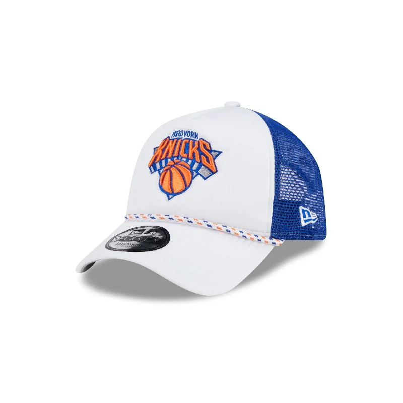 Men’s bright pocket square-New York Knicks Court Sport 9FORTY A-Frame Trucker Hat