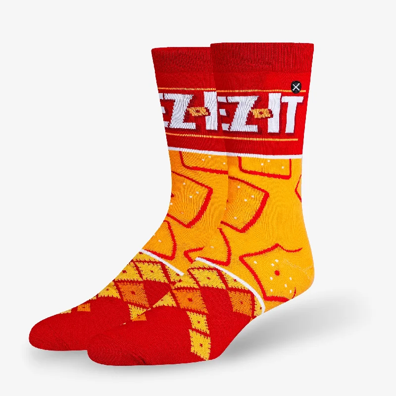 Men’s lightweight chain necklace-Cheez-It Mash-Up Men's Crew Socks