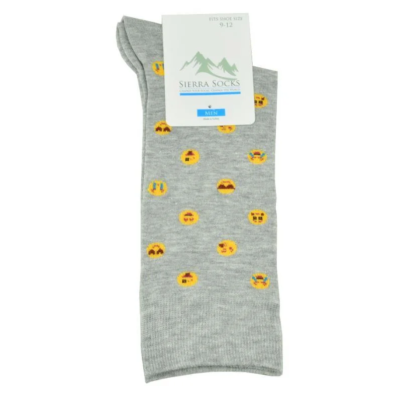 Men’s modern suspenders-Emoji Design Colorful Smooth Toe Men Crew Socks