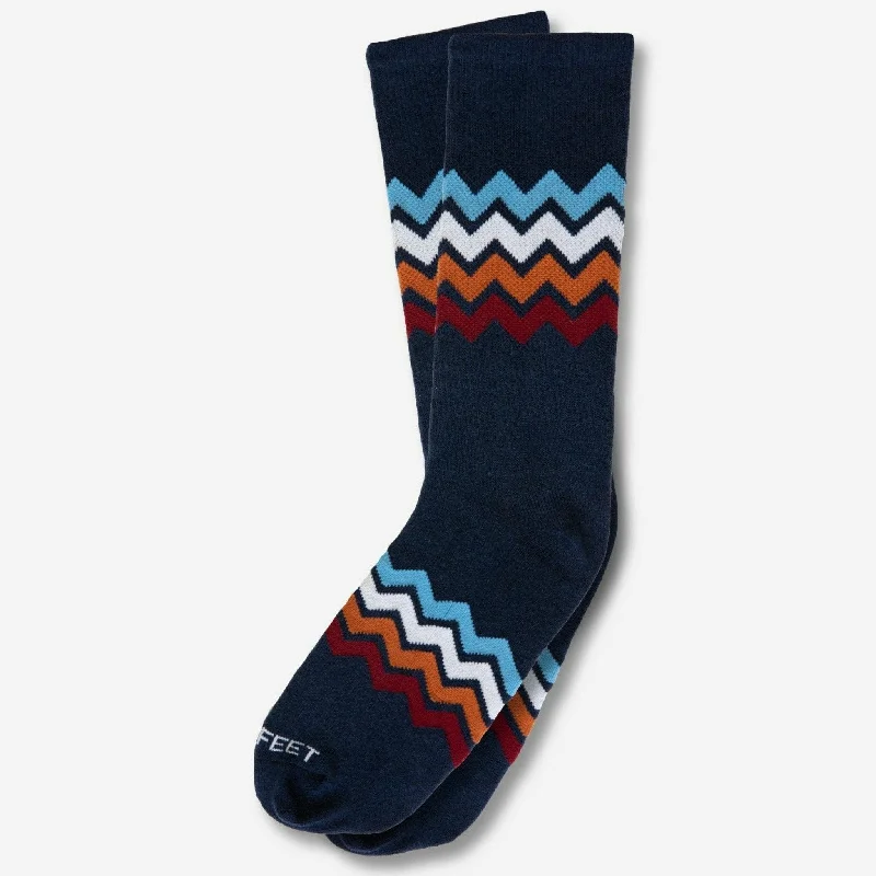 Men’s durable minimalist ring-Hippy Feet Ziggy Chevrons Crew Socks