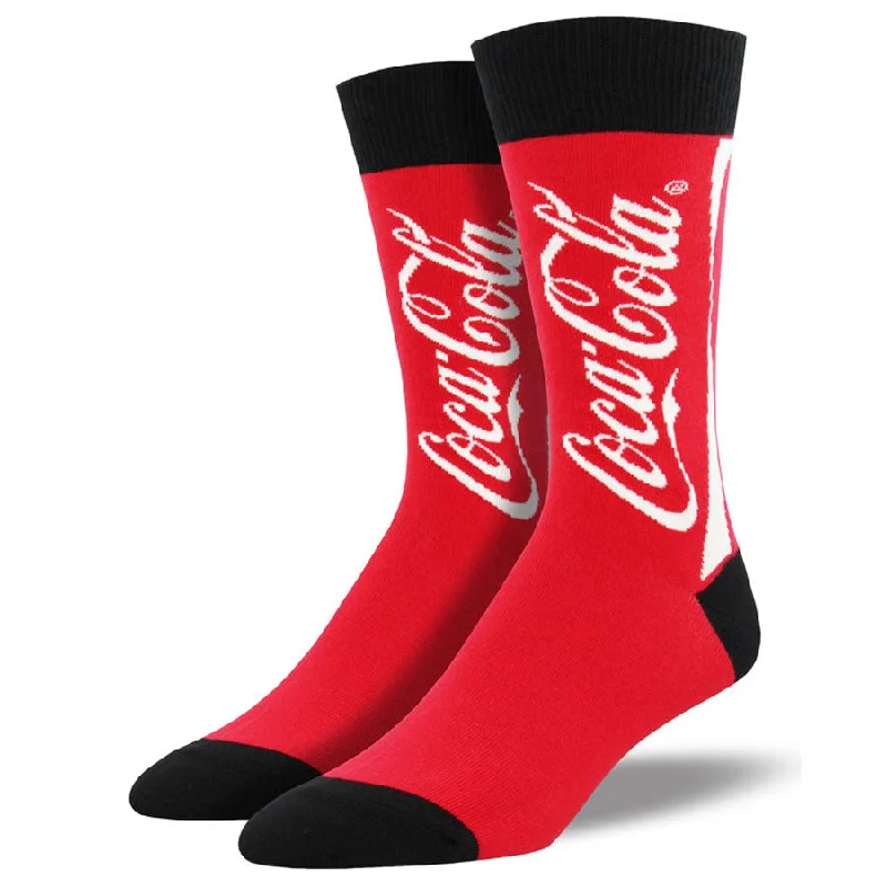 Men’s stylish knit scarf-Men's Classic Coca-Cola Socks