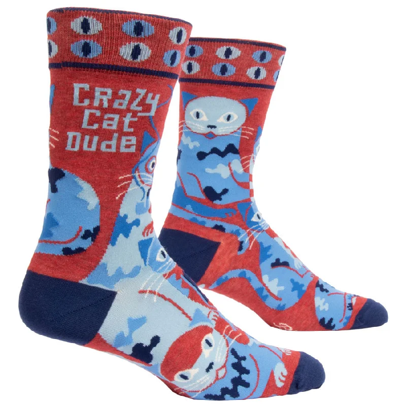 Men’s slim suspenders-Men's Crazy Cat Dude Socks