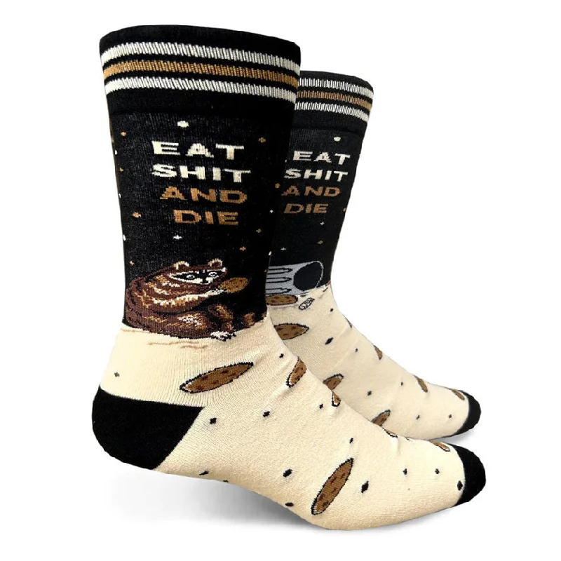 Men’s casual striped socks-Men's Eat Shit And Die Socks