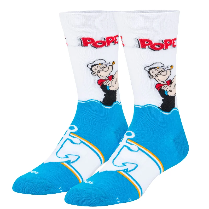 Men’s breathable mesh cap-Popeye the Sailor Man Men's Crew Socks