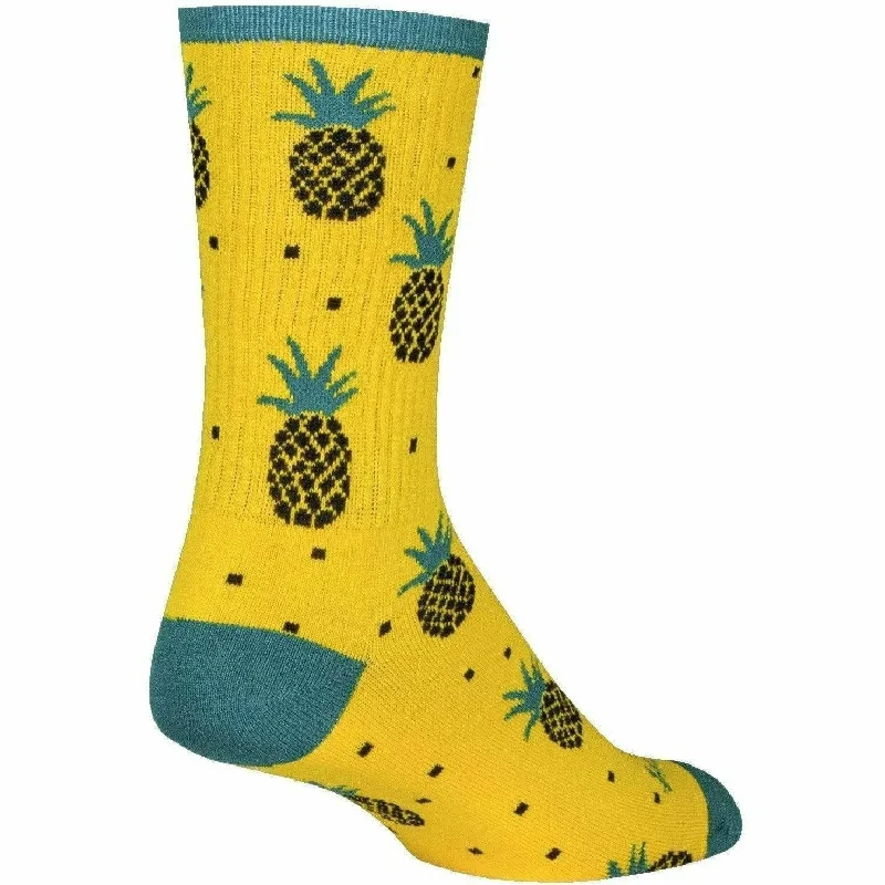 Men’s slim-fit newsboy cap-SockGuy Pineapple Performance Crew Socks