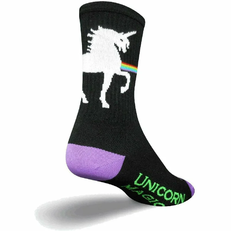 Men’s comfy aviator shades-SockGuy Unicorn Express Performance Crew Socks