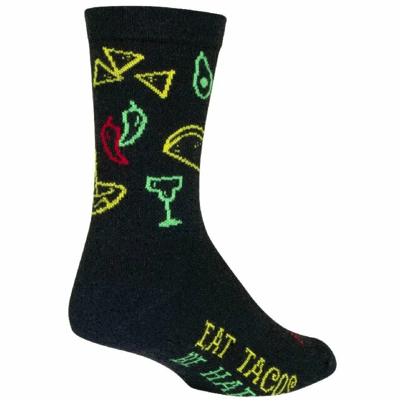 Men’s trendy striped socks-SockGuy Taco Life Performance Crew Socks