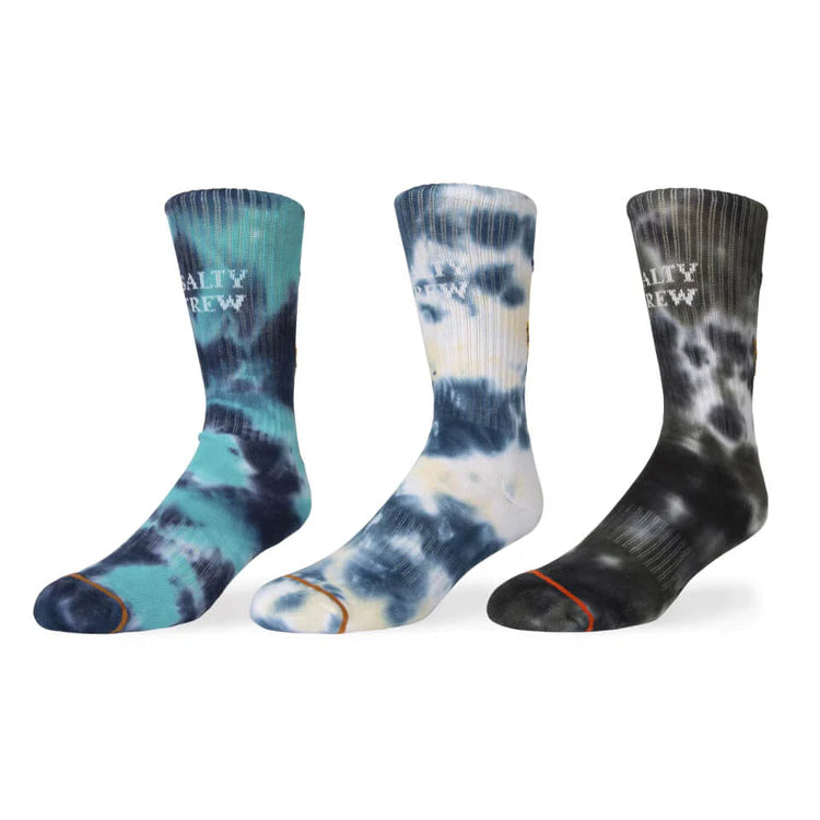 Men’s trendy striped socks-Tailed Tie Dye Socks - 3 Pack