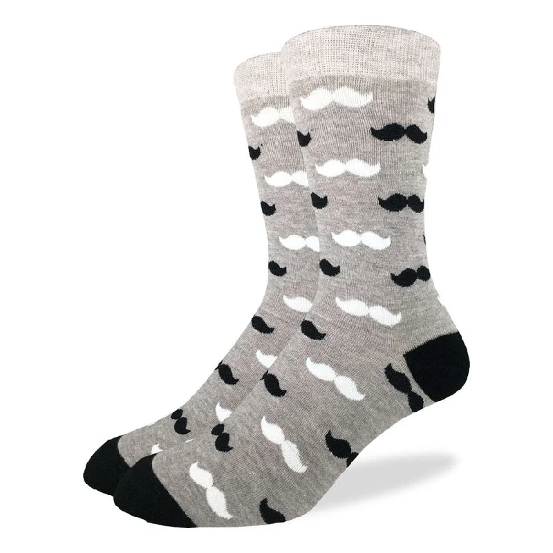 Men’s modern minimalist ring-Unisex Black and White Moustache Socks