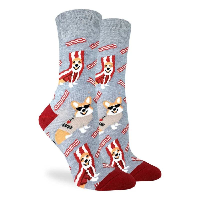 Men’s slim-fit pocket square-Unisex Corgi Bacon Socks