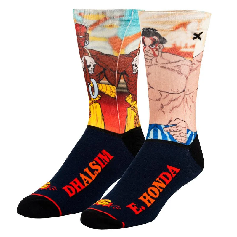 Men’s comfy aviator shades-Unisex Street Fighter Dhalsim vs E Honda Socks