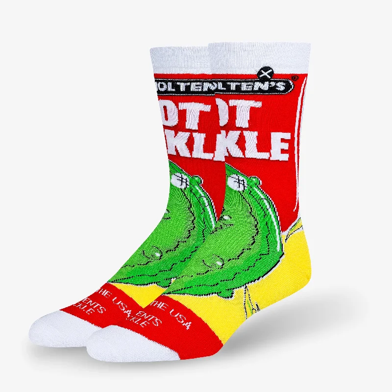 Men’s modern aviator cap-Van Holten's Hot Pickle Men's Crew Socks