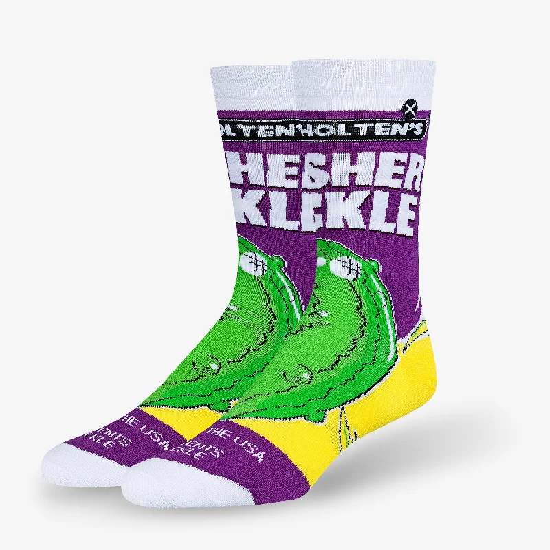 Men’s relaxed aviator cap-Van Holten's Kosher Pickle Men's Crew Socks