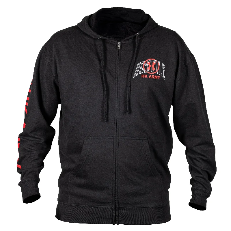 Men’s durable color-block hoodie-Arch Zip-Up Hoodie - Black