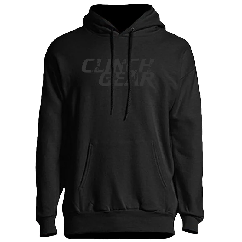 Men’s lightweight terry hoodie-Clinch Gear - Stacked - Pullover Hoodie - Black/Gray