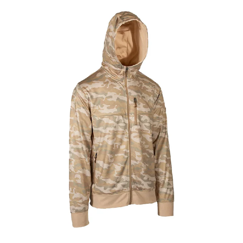 Men’s modern brushed hoodie-Full Zip Performance Hoodie | Desert Military Camo