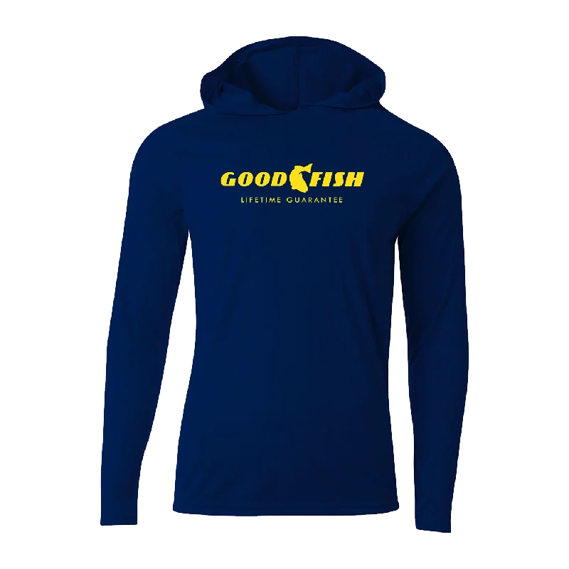 Men’s casual logo sweatshirt-#GOODFISH Performance Long Sleeve Hoodie