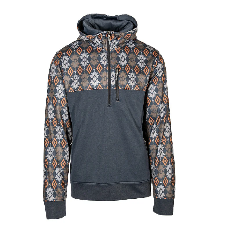 Men’s slim-fit sherpa hoodie-Half Zip Performance Hoodie | Chevron Cowboy