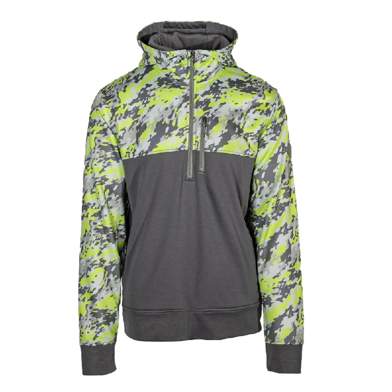 Men’s slim-fit camo hoodie-Half Zip Performance Hoodie | Geo Camo-Surge