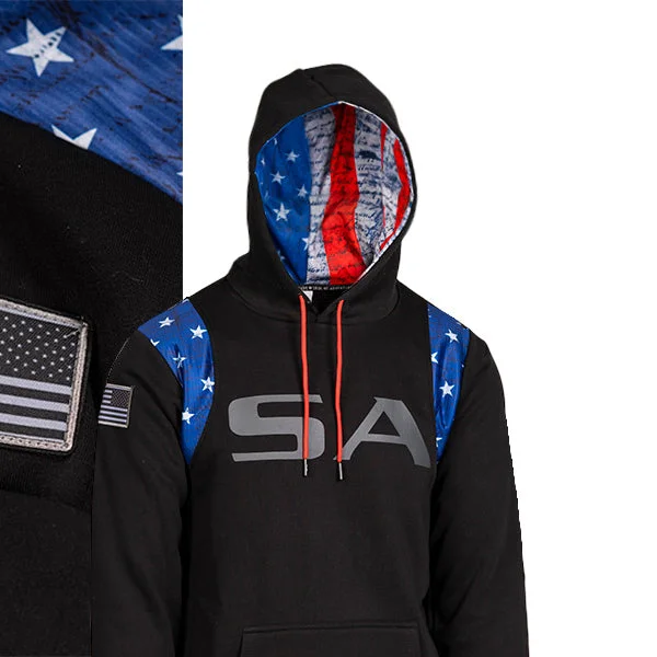 Men’s durable sherpa hoodie-Honor Lined Hoodie | American Flag | SA PreOrder