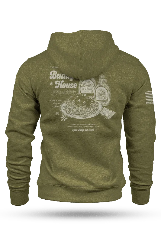 Men’s comfy brushed hoodie-Buddy's House of Breakfast - Hoodie