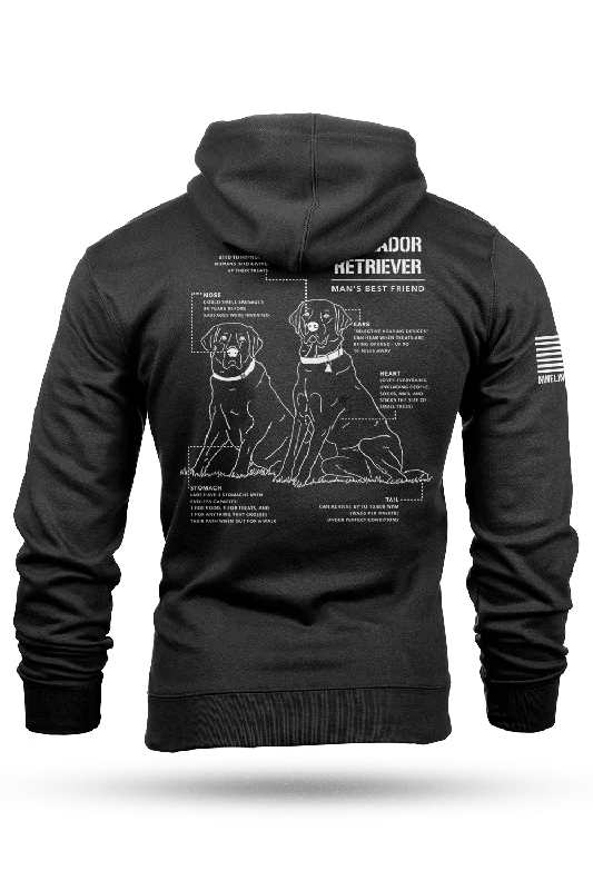 Men’s modern terry sweatshirt-Labrador Schematic - Hoodie