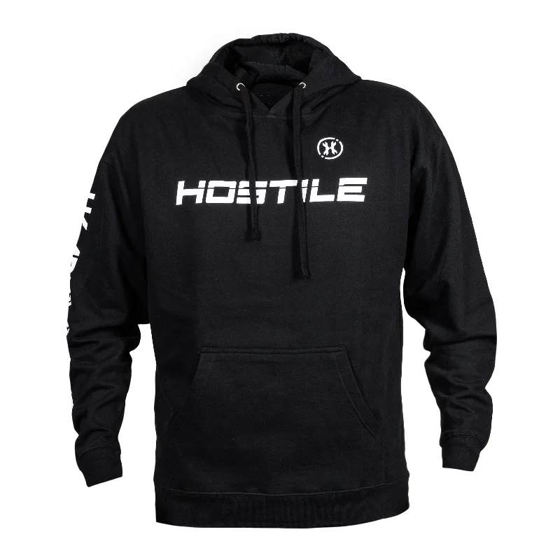 Men’s relaxed brushed sweatshirt-Hostile Hoodie - Black