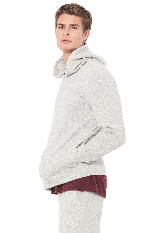 Men’s bright brushed hoodie-MEN'S LIGHT HEATHER GREY PULLOVER HOODIE