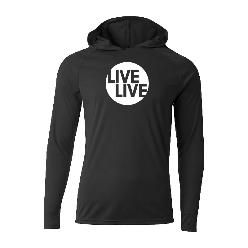 Men’s slim thermal hoodie-#LIVELIVE Performance Long Sleeve Hoodie