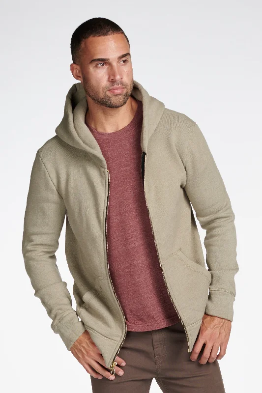 Men’s durable kangaroo hoodie-Men's French Terry Zip Front Hoodie