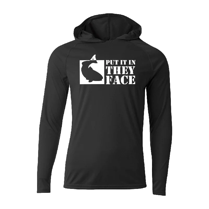 Men’s lightweight kangaroo hoodie-#PUTITINTHEYFACE Performance Long Sleeve Hoodie