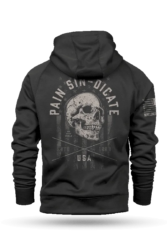 Men’s durable velour hoodie-Pain Sin | Undertaker - Raglan Tailgater Hoodie