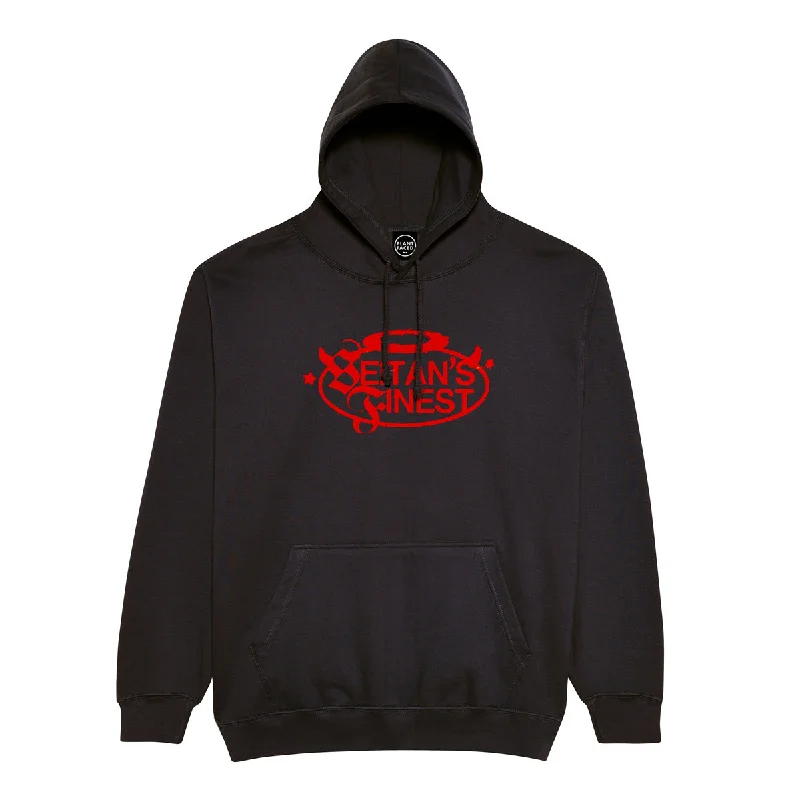 Men’s comfy kangaroo hoodie-Seitan's Finest - Black Hoodie