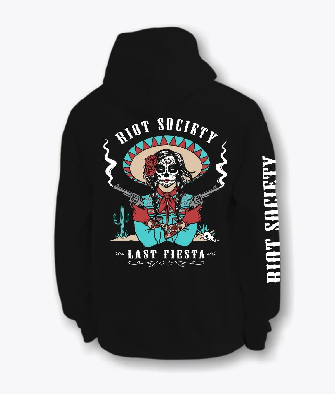 Men’s casual logo sweatshirt-The Last Fiesta Vaquera Cowgirl Mens Hoodie