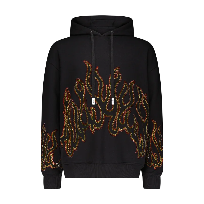 Men’s breathable color-block hoodie-UP IN FLAMES HOODIE