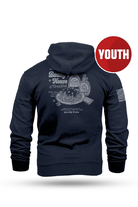 Men’s stylish kangaroo sweatshirt-Buddy's House of Breakfast - Youth Hoodie