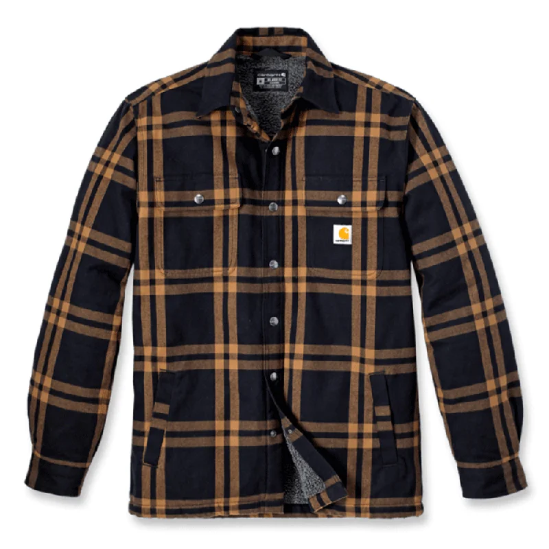 Men’s breathable corduroy jacket-Carhartt 106354 Relaxed Fit Flannel Sherpa Lined Shirt Jacket