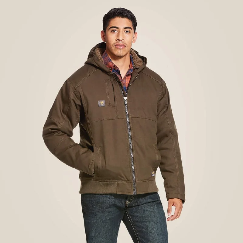 Men’s casual sherpa jacket-Ariat P15611 Rebar DuraCanvas Warm Tough Work Jacket