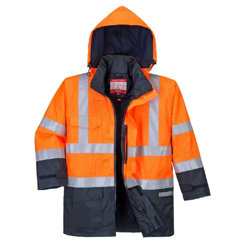 Men’s durable chore coat-Portwest S779 Bizflame Rain Hi-Vis Multi-Protection Jacket