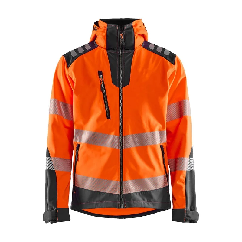 Men’s modern chore jacket-Blaklader 4491 Waterproof Hi-Vis Softshell Jacket