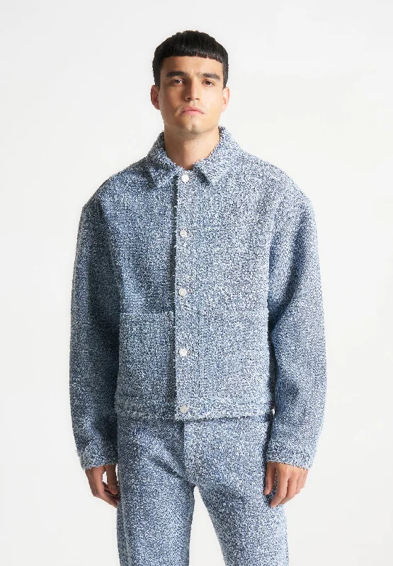 Men’s bright varsity coat-Boucle Carpenter Jacket - Blue