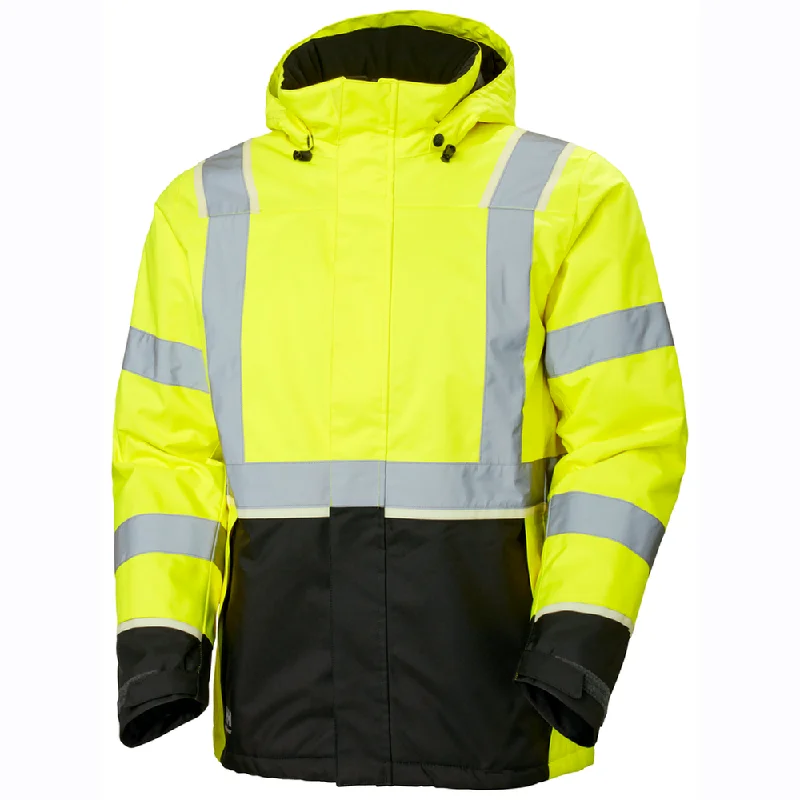 Men’s slim peacoat jacket-Helly Hansen 71355 UC-ME Waterproof Hi-Vis Winter Jacket