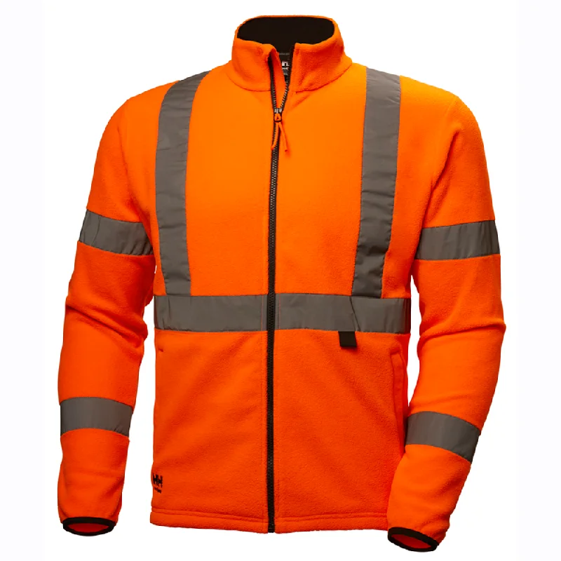 Men’s relaxed anorak jacket-Helly Hansen 72171 Addvis Hi-Vis Fleece Full Zip Jacket