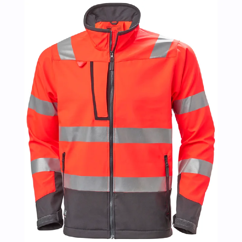 Men’s comfy peacoat jacket-Helly Hansen 74095 Alna 2.0 Hi-Vis Softshell Jacket