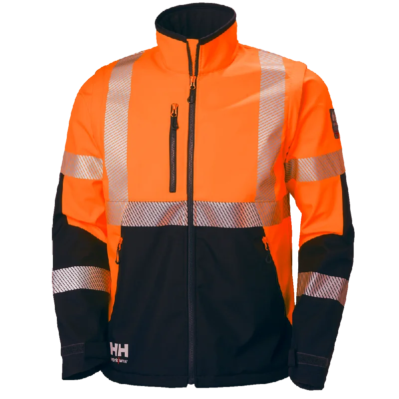 Men’s soft chore jacket-Helly Hansen 74272 ICU Hi-Vis Softshell Jacket